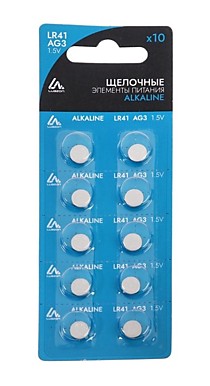 Батарейка алкалиновая (щелочная) Luazon, AG3 LR41