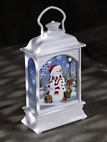 Светодиодная фигура «Фонарь со снеговиком»