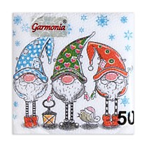 Салфетки новогодние бумажные «Сказочные гномы"