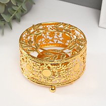 Металлический подсвечник на 1 свечу «Круг. Венок из листьев»